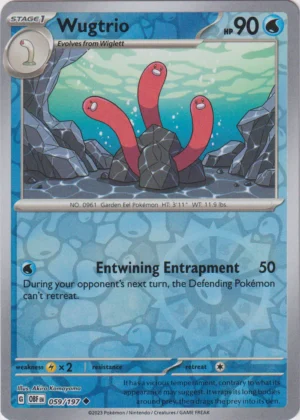 Pokemon TCG - Scarlet & Violet: Obsidian Flames - 059/197 Uncommon Reverse Holo - Wugtrio