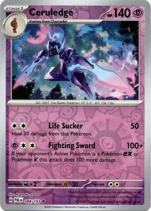 Pokemon TCG - Scarlet & Violet: Paldea Evolved - 098/193 Reverse Holo Rare - Ceruledge