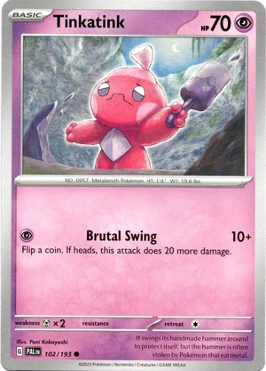 Pokemon TCG - Scarlet & Violet: Paldea Evolved - 102/193 Common - Tinkatink