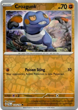 Pokemon TCG - Scarlet & Violet: Paldea Evolved - 114/193 Common Reverse Holo - Croagunk