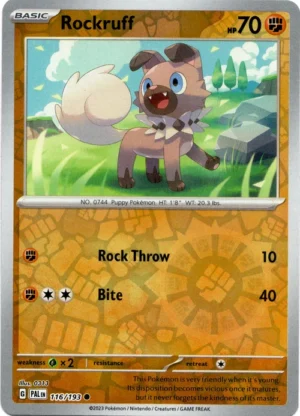 Pokemon TCG - Scarlet & Violet: Paldea Evolved - 116/193 Common Reverse Holo - Rockruff