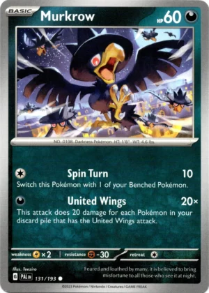 Pokemon TCG - Scarlet & Violet: Paldea Evolved - 131/193 Common - Murkrow