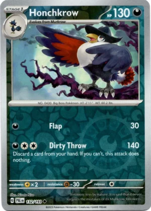 Pokemon TCG - Scarlet & Violet: Paldea Evolved - 132/193 Uncommon Reverse Holo - Honchkrow