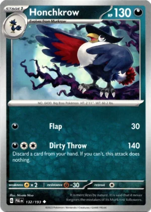 Pokemon TCG - Scarlet & Violet: Paldea Evolved - 132/193 Uncommon - Honchkrow