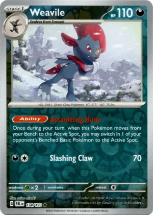 Pokemon TCG - Scarlet & Violet: Paldea Evolved - 134/193 Reverse Holo Rare - Weavile