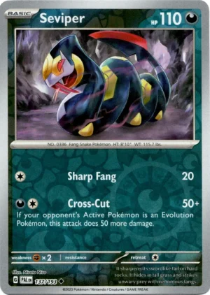 Pokemon TCG - Scarlet & Violet: Paldea Evolved - 137/193 Uncommon Reverse Holo - Seviper
