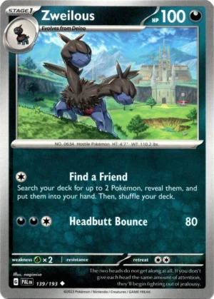 Pokemon TCG - Scarlet & Violet: Paldea Evolved - 139/193 Uncommon - Zweilous