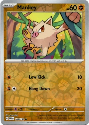 Pokemon TCG - Scarlet & Violet: Paldea Evolved - 106/193 Reverse Holo Common - Mankey