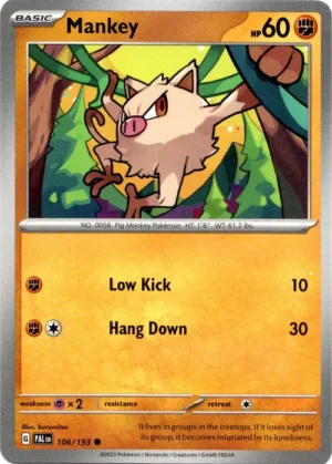 Pokemon TCG - Scarlet & Violet: Paldea Evolved - 106/193 Common - Mankey
