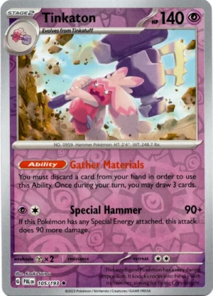 Pokemon TCG - Scarlet & Violet: Paldea Evolved - 105/193 Reverse Holo Rare - Tinkaton
